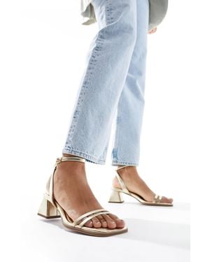ASOS Wide Fit Honeydew Mid Block Heeled Sandals - Blue