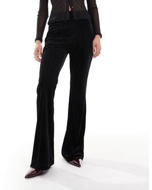 Miss Selfridge Tailored Velvet Kick Flare Pants - Black