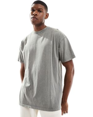 Threadbare – stückgefärbtes oversize-t-shirt - Grau