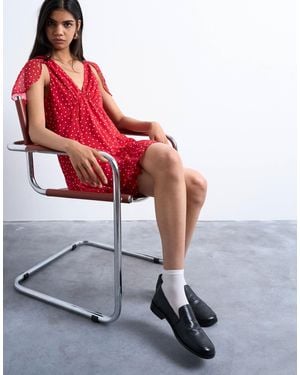 TOPSHOP Cape Sleeve Godet Hem Mini Dress - Gray