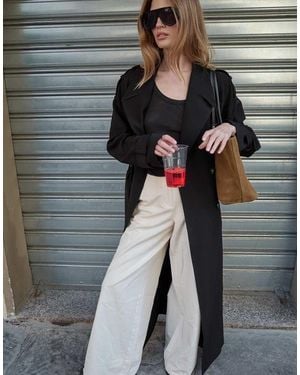 NA-KD Long Trenchcoat - Black