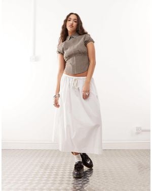 Collusion Tie Low Rise Maxi Skirt - Natural