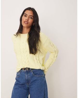 Roxy Chloe - pull court en maille torsadée - Bleu