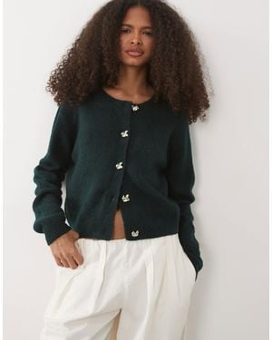 Brave Soul Fisherman Knit Cardigan - Green
