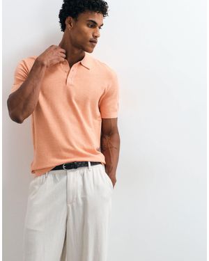 Mango Polo en maille à col tailleur - Orange