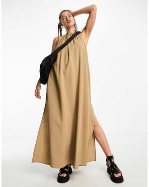 Weekday Aki Drape Maxi Dress - Natural
