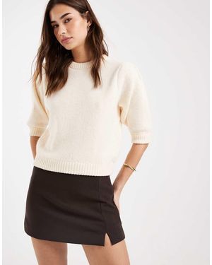 ASOS Knitted Half Sleeve Jumper - White