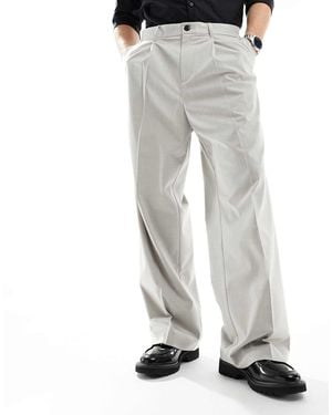 Weekday – uno – locker sitzende, elegante hose - Grau