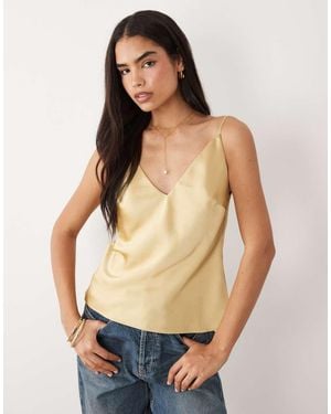 ASOS V-neck Satin Cami Top - Blue