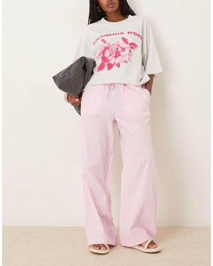 Gina Tricot Pantaloni Vestibilità Comoda - Rosa
