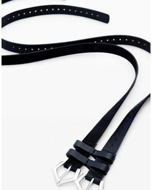 Desigual Double Leather Belt - Black