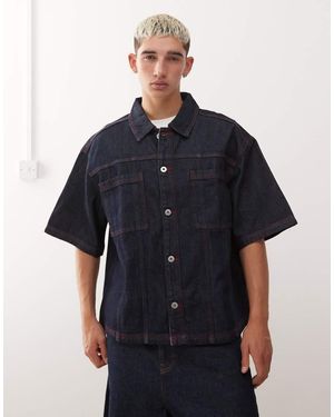 Collusion Denim Boxy Oversized Shirt - Blue