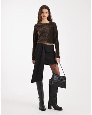 ASOS Tailored Wrap Mini Skirt - Black
