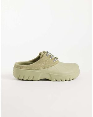 Crocs™ Axle Suede Mule Clogs - Natural