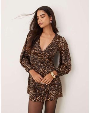 Glamorous Wrap Mini-Dress - Natural