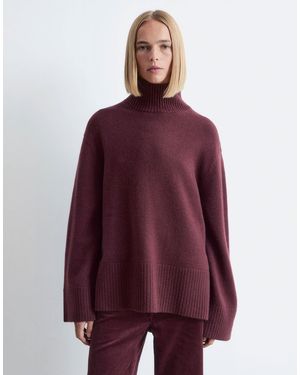 & Other Stories High Neck Relaxed Knit Sweater - Purple