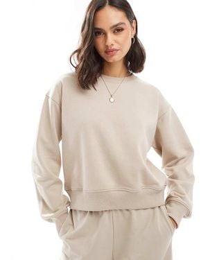 Stradivarius Round Neck Sweatshirt - Natural