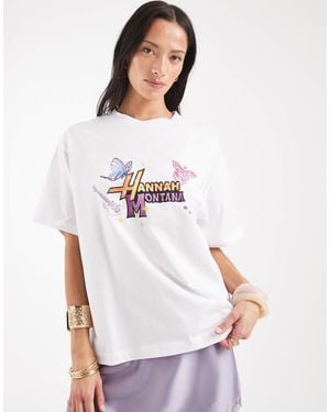 ASOS Disney Oversized T-Shirt With Hannah Montana Print - White