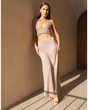 Honest The Label Taura Knitted Wrap Top - Natural