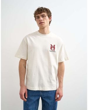 TOPMAN Ruimvallend T-Shirt Met Manhattan-Borduursel - Wit