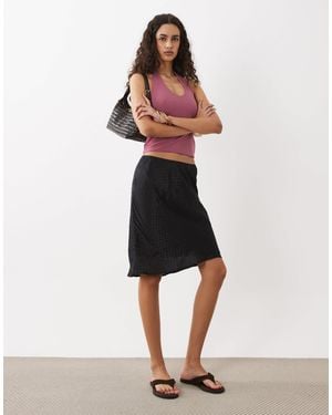 Cotton On Layla Midi Slip Skirt - Black