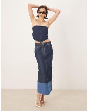 OMNES Chicago Concealed Fly High Rise Skirts - Blue