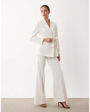 Mango Iguana Tailored Flared Trousers - White