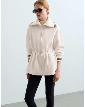 Oysho Lange jacke mit paspelierung aus angerautem modal - Natur