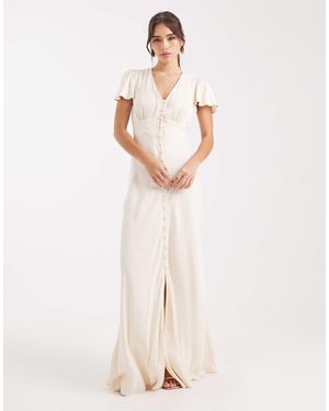 Maids To Measure Bridesmaid Button Front Maxi Dress - Natural
