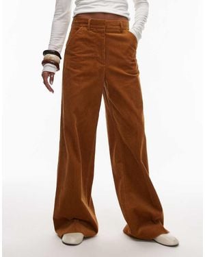 ARKET Wide Leg Cord Trousers With Tailored Waistband - Brown