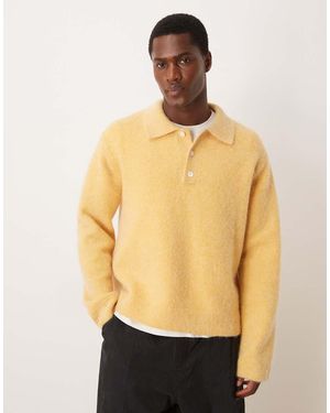 ARKET Alpaca Wool Mix Knitted Polo - Yellow