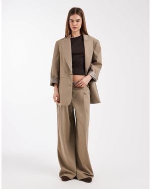 ASOS Tailored Wide Leg Slouchy Pants Co-ord - Natural