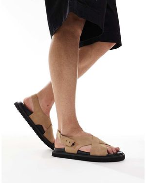 ASOS Sandali Color Pietra Con Fascette Incrociate - Nero