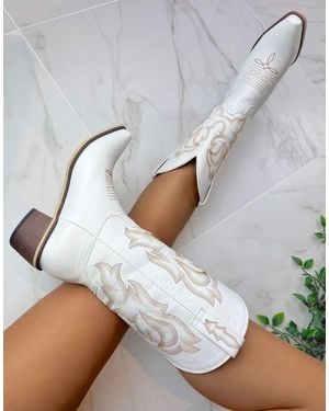 GIA STUDIOS Cowboy Western Boots - White