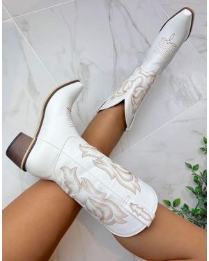 GIA STUDIOS Cowboy Western Boots - White