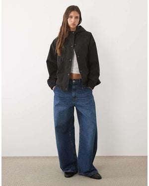 Threadbare Chaqueta Corta Impermeable Con Capucha En - Azul