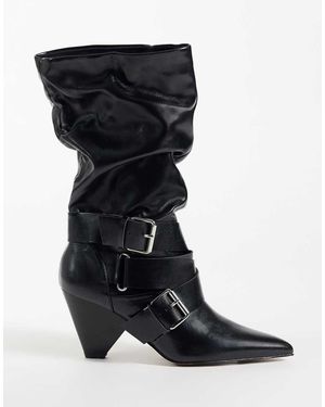 ASOS Cade Laarzen Met Gespdetail En Hak - Zwart