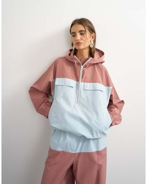 TOPSHOP Colour Block Bomber - White