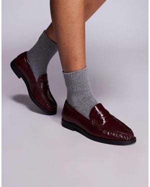 River Island Ruched Loafers - Purple