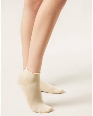 Calzedonia Cotton Bandless Short Socks - Natural