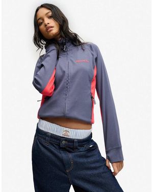 Bench x Superdry & Co High Neck Contrast Track Top - Blue