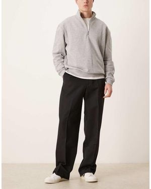 ASOS Wide Leg Dress Trousers With Elastic Waist - White