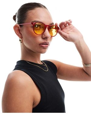 A.J. Morgan Gafas De Sol Redondeadas Con Lentes Amarillas Grad School De -Rojo