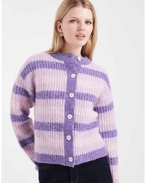 New Look Cárdigan Morado A Rayas De