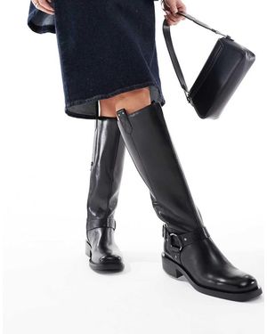 OFF THE HOOK 'Adderstone' Block Heel Knee High Leather Boots - Blue
