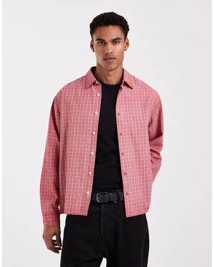 Jack & Jones Boxy Fit Check Shirt - Red