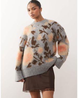 Monki – strickpullover - Grau