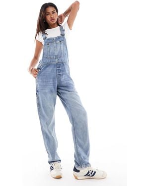 Lee Jeans – gerade geschnittene workwear-latzhose aus denim - Blau