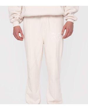 Multiply Apparel Joggers Blanco Hueso Efecto Rugoso Engraiving De - Rosa