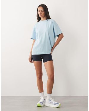 4505 Icon Heavyweight Cotton Oversized T-shirt With Quick Dry Finish - Blue
